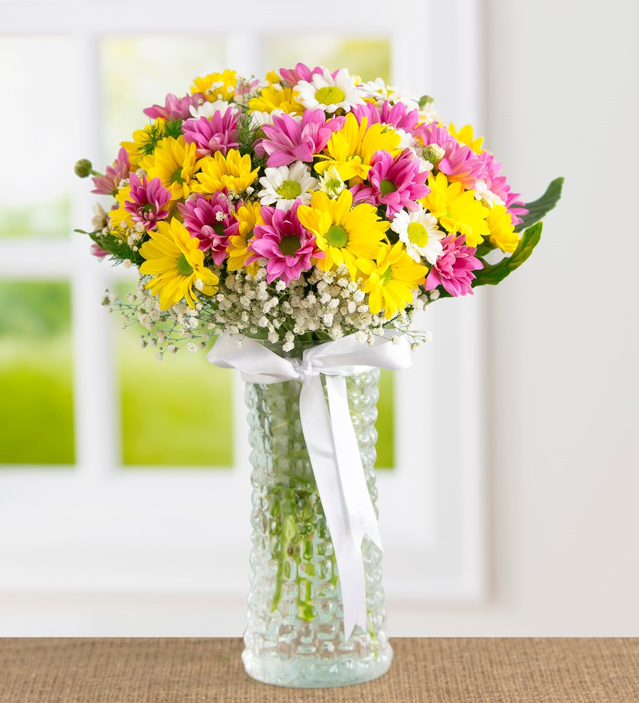 Kanarya Çiçekçi - vazo+papatyalar