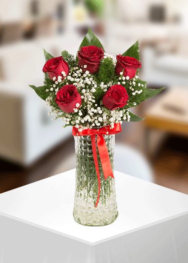 Habibler Çiçekçi - vazo+5-gul